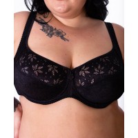 Бюстгальтер мереживний з м'якою мереживною чашкою Lanny mode 11558 чорний 11558-3