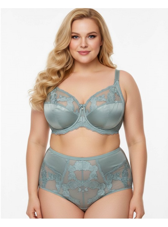 Бюстгальтер Lanny mode атласний з вишивкою 11599 мята 11599-2