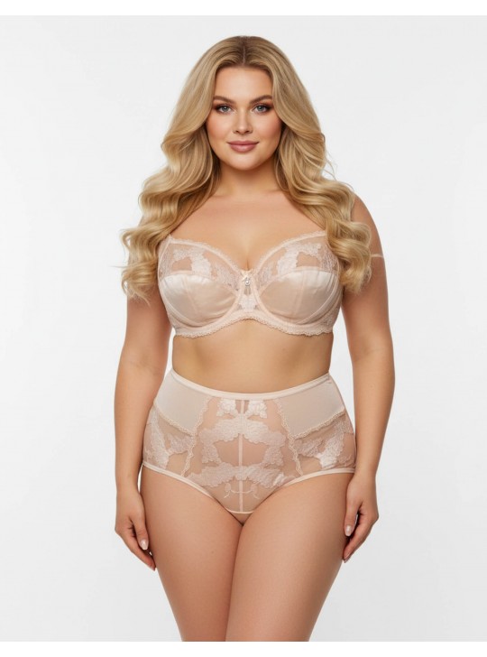 Бюстгальтер Lanny mode атласний з вишивкою 11599 бежевий 11599-6