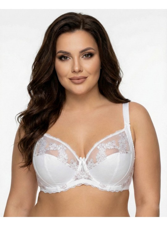 Бюстгальтер Lanny mode атласний з вишивкою 11599 молочний 11599-5