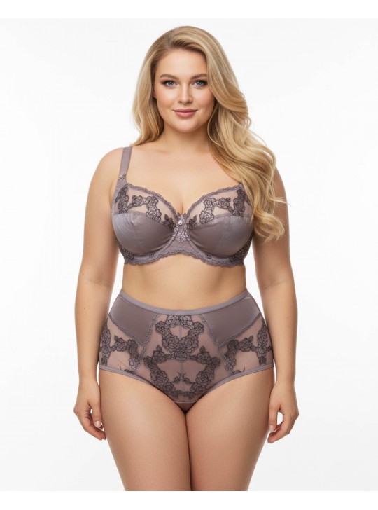 Бюстгальтер Lanny mode атласний з вишивкою 11599 капучіно 11599-4