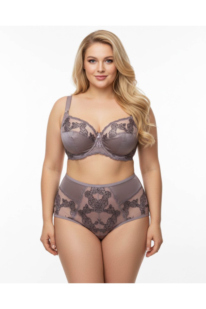Бюстгальтер Lanny mode атласний з вишивкою 11599 капучіно 11599-4