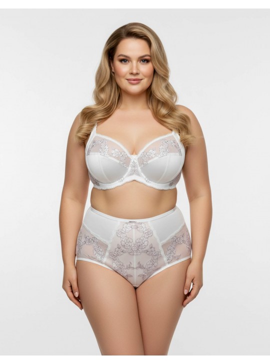 Бюстгальтер Lanny mode атласний з вишивкою 11599 молочний 11599-5