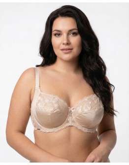 Бюстгальтер Lanny mode атласний з вишивкою 11599 бежевий 11599-6