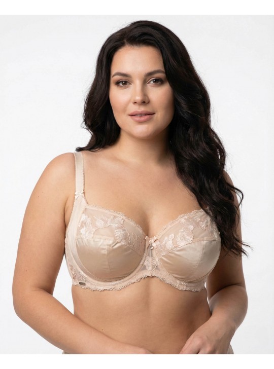 Бюстгальтер Lanny mode атласний з вишивкою 11599 бежевий 11599-6