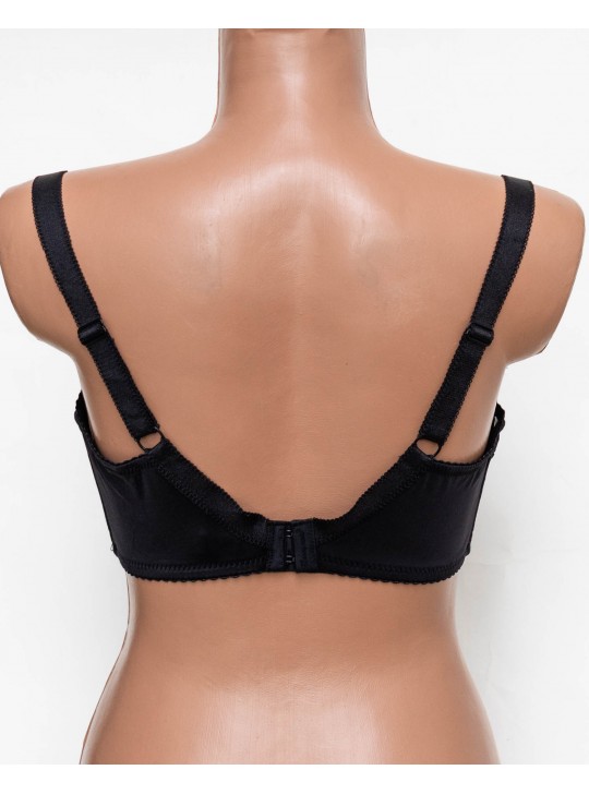 Бюстгальтер Lanny mode атласний з вишивкою 11599 чорний 11599-3