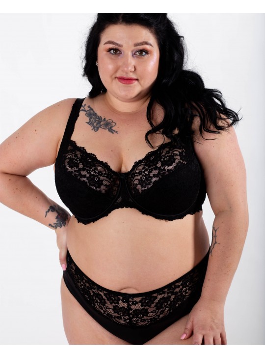 Бюстгальтер мереживний м'яка чашка на тонкому поролоні Lanny mode 11676 чорний 11676-2