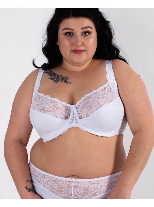 Бюстгальтер мереживний м'яка чашка на тонкому поролоні Lanny mode 11676 білий 11676-3