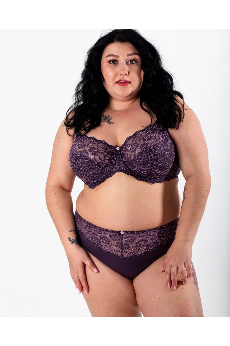 Бюстгальтер мереживний м'яка чашка на тонкому поролоні Lanny mode 11676 фіолетовий 11676-6