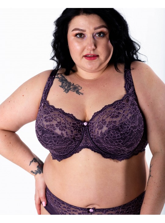 Бюстгальтер мереживний м'яка чашка на тонкому поролоні Lanny mode 11676 фіолетовий 11676-6