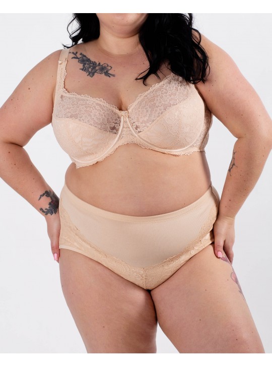 Бюстгальтер мереживний м'яка чашка на тонкому поролоні Lanny mode 11676 бежевий 11676-7