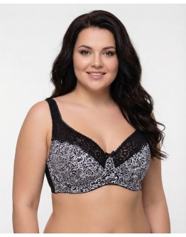 Бюстгальтер бавовняний з м'якою чашкою Lanny mode 11848 чорний з білим 11848-4