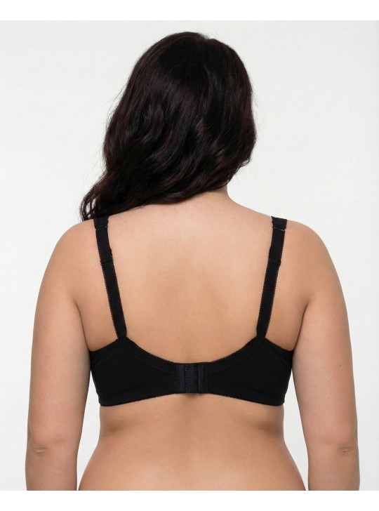 Бюстгальтер бавовняний з м'якою чашкою Lanny mode 11848 чорний з білим 11848-4