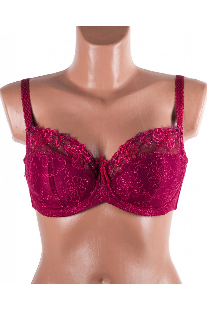 Бюстгальтер м'яка чашка з вишивкою Lanny mode 12839 бордовий 12839-3