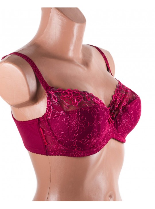 Бюстгальтер м'яка чашка з вишивкою Lanny mode 12839 бордовий 12839-3