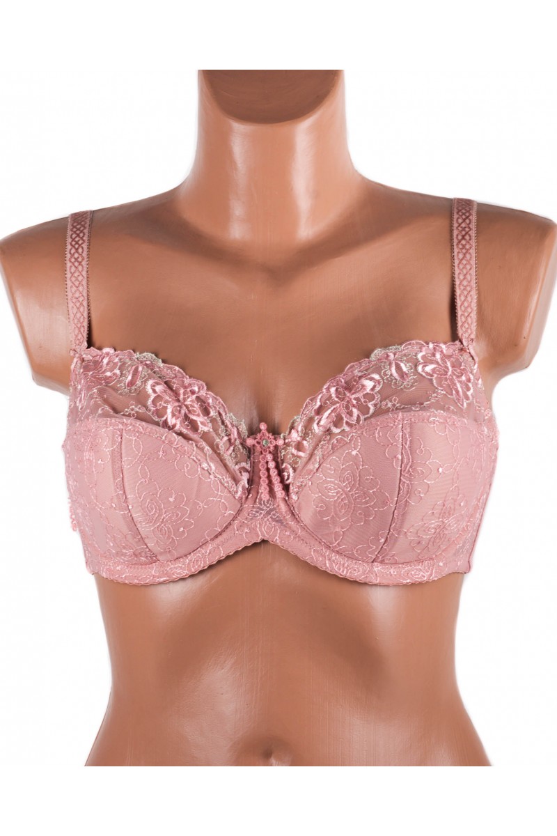 Бюстгальтер м'яка чашка з вишивкою Lanny mode 12839 пудра 12839-7