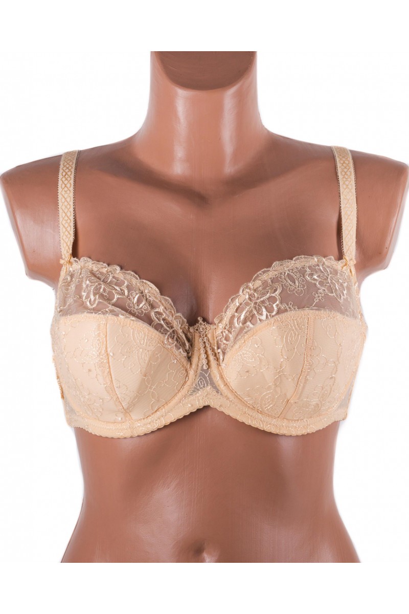 Бюстгальтер м'яка чашка з вишивкою Lanny mode 12839 бежевий 12839-1