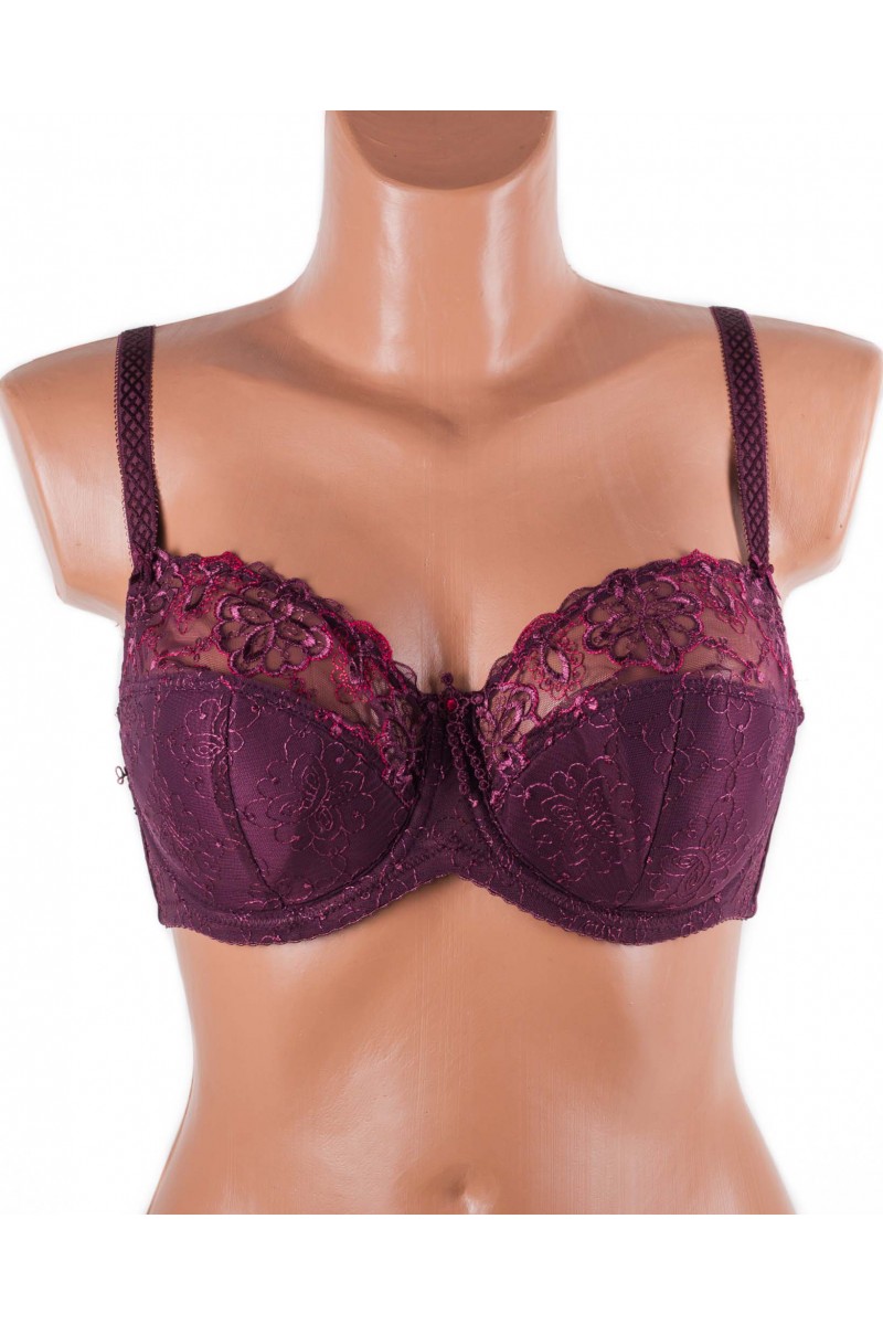 Бюстгальтер м'яка чашка з вишивкою Lanny mode 12839 марсала 12839-6