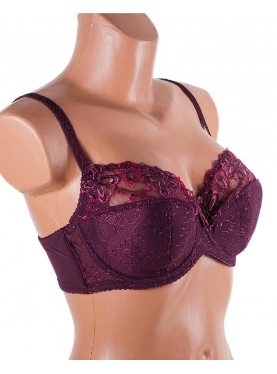 Бюстгальтер м'яка чашка з вишивкою Lanny mode 12839 марсала 12839-6