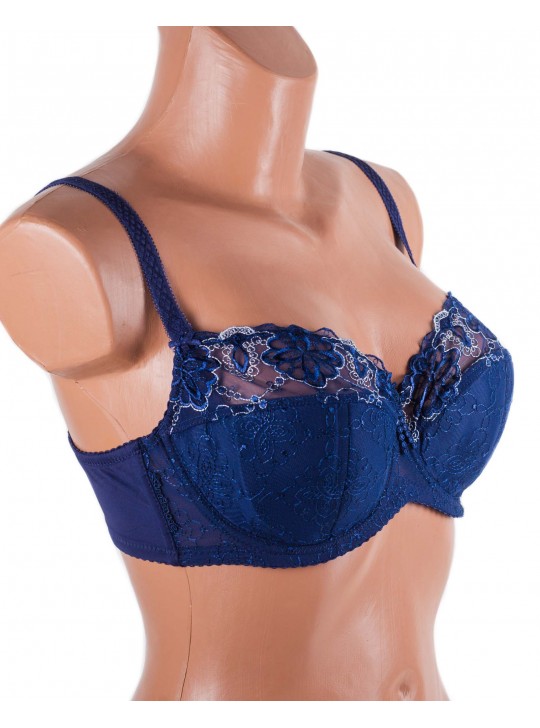 Бюстгальтер м'яка чашка з вишивкою Lanny mode 12839 синій 12839-5