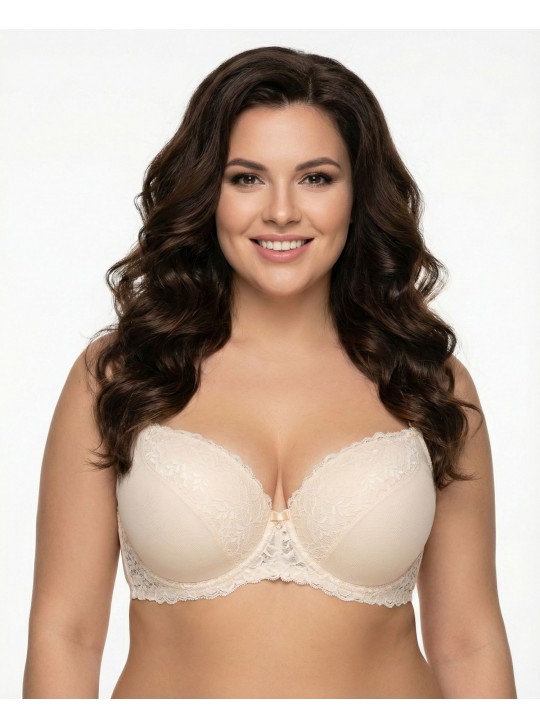 Бюстгальтер гладка чашка з мереживом поролон Milasi 1422 бежевий 5588-1