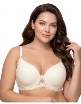 Бюстгальтер гладка чашка зі знімною портупеєю тонкий поролон Milasi 1577 бежевий 5598-1