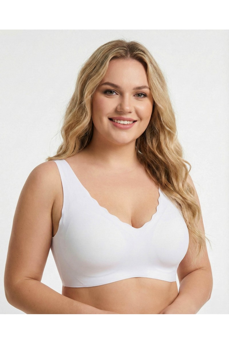 Базовий бюстгальтер безшовний без кісточок мікрофібра Ouno 413 білий 5504-3