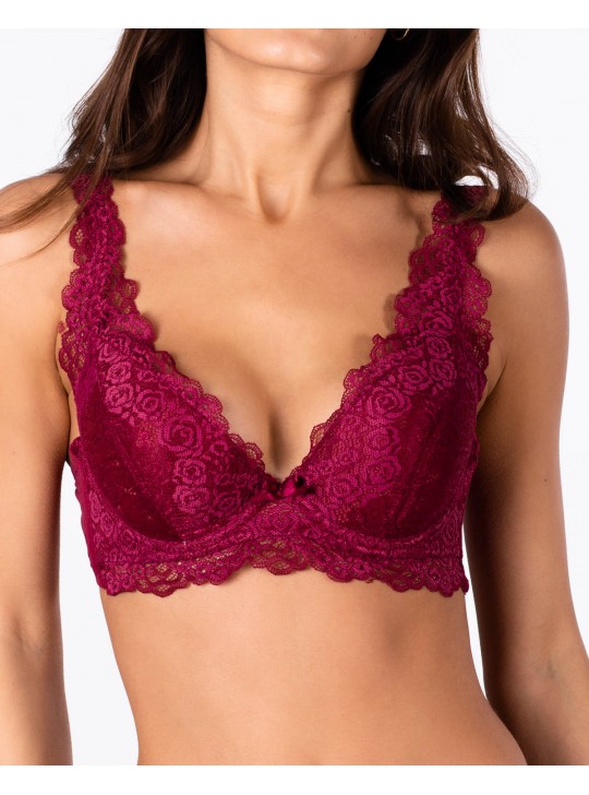 Бюстгальтер мереживна формова чашка Velencosa 833 бордовий 5470-5