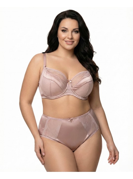 Бюстгальтер Wiwi атласний з сіткою та вишивкою 80012 пудра 5589-1 Бюстгальтер Wiwi атласний з сіткою та вишивкою 80012 пудра 5589-1