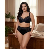 Бюстгальтер Wiwi атласний з сіткою та вишивкою 80012 чорний 5589-4 Бюстгальтер Wiwi атласний з сіткою та вишивкою 80012 чорний 5589-4