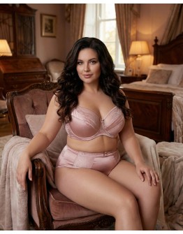 Бюстгальтер Wiwi атласний з сіткою та вишивкою 80012 пудра 5589-1