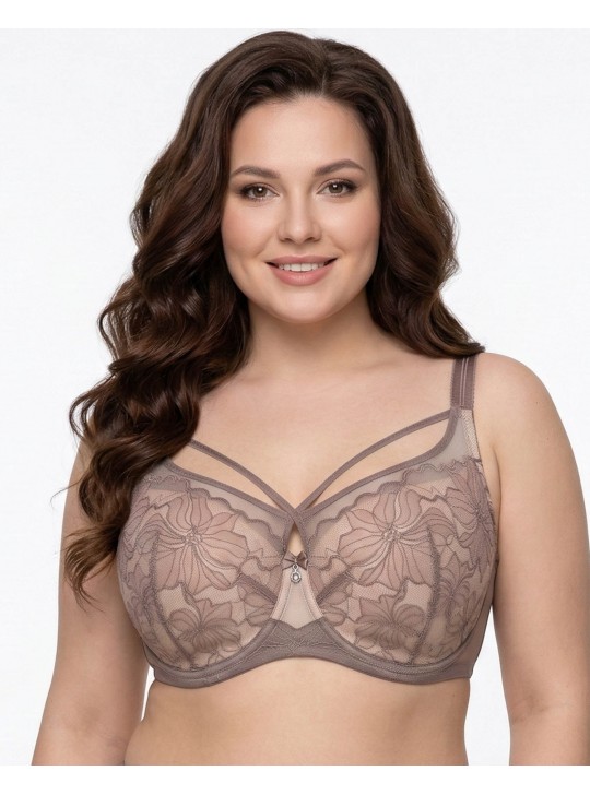 Бюстгальтер мереживний на тонкому ущільнювачі Wiwi 80013 пудра 5595-1