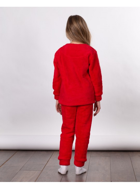 Тепла дитяча піжама для дівчинки Mini Moon 1081 червона 9010-1
