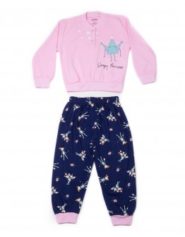 Пижама для девочки Aydogan 1580 розовая с синим 9007-1