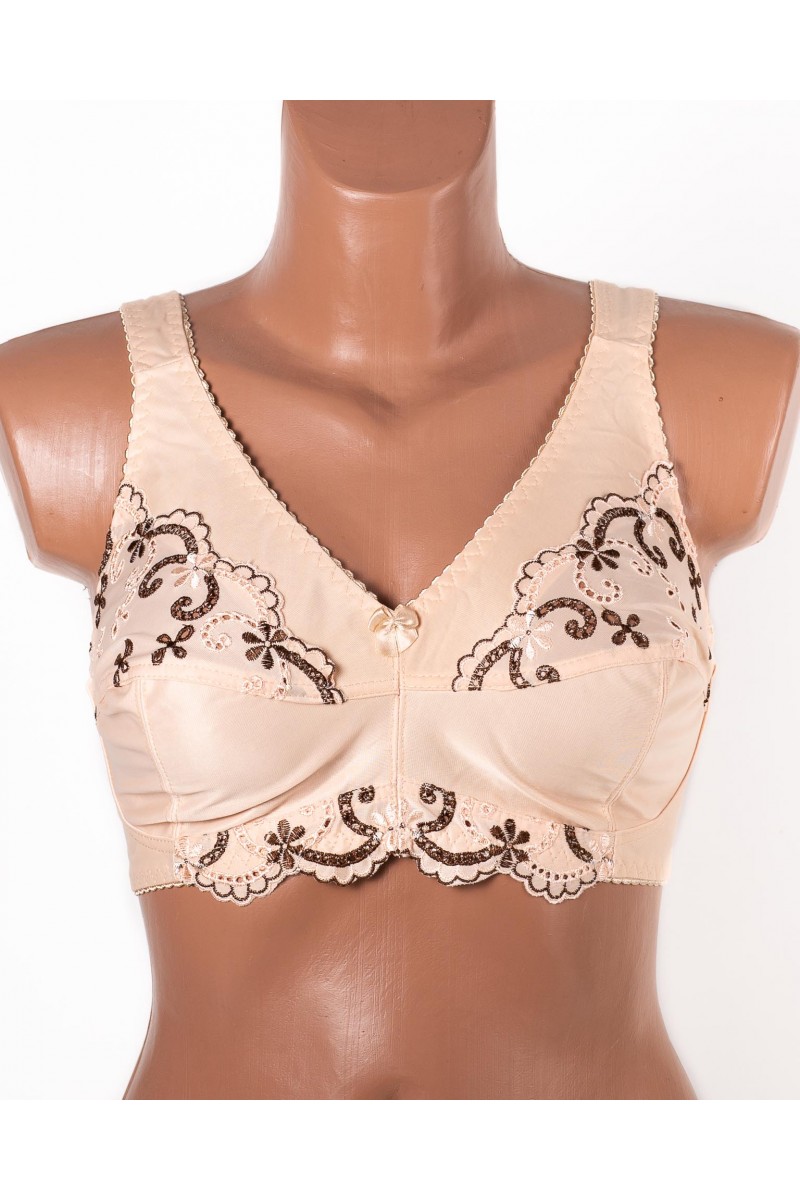 Бюстгальтер з вишивкою без кісточок Jeiccina 2669 бежевий 5258-2
