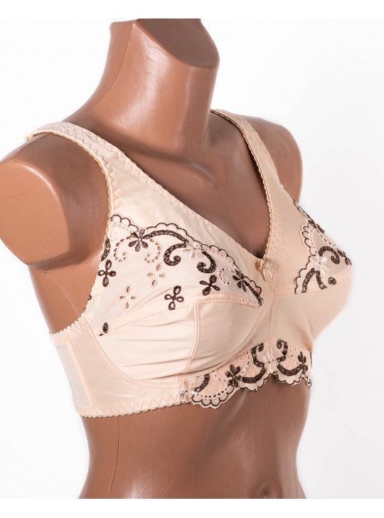 Бюстгальтер з вишивкою без кісточок Jeiccina 2669 бежевий 5258-2