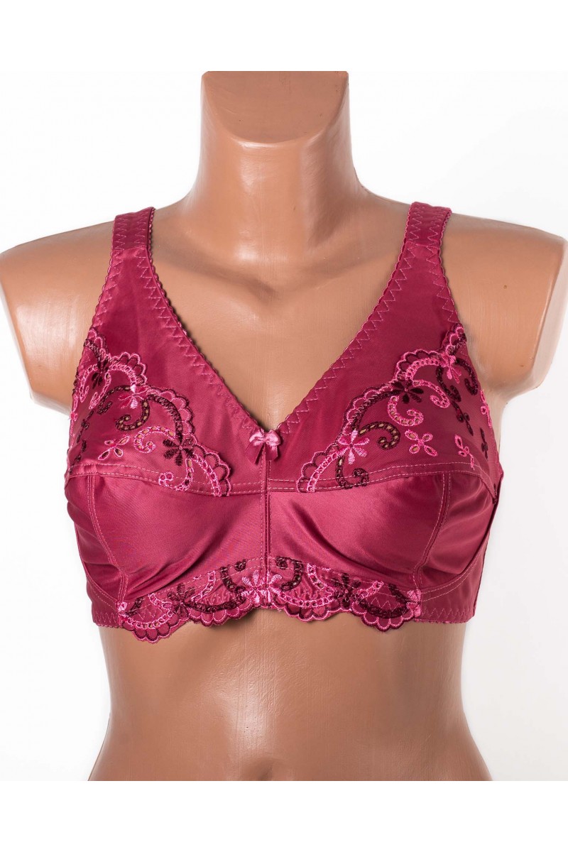 Бюстгальтер з вишивкою без кісточок Jeiccina 2669 малиновий 5258-5