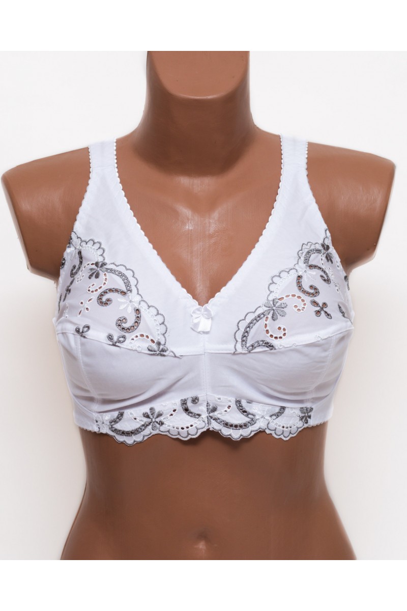 Бюстгальтер з вишивкою без кісточок Jeiccina 2669 білий K5258-1