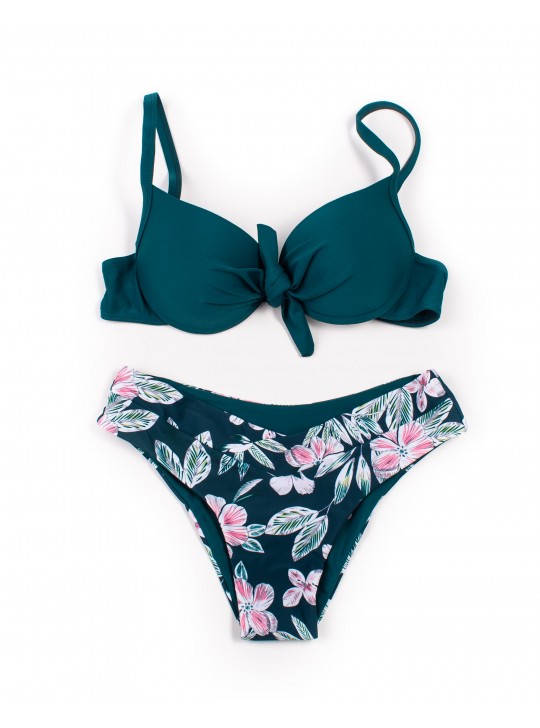 Купальник роздільний з пуш апом Polovi 1070 смарагдовий 1027-3