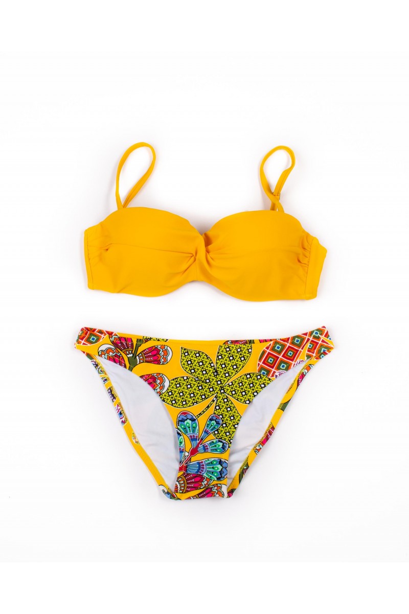 Купальник роздільний зі знімним пуш апом Teres жовтий 1050-1