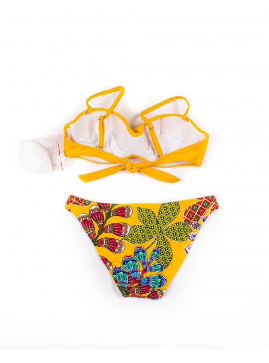 Купальник роздільний зі знімним пуш апом Teres жовтий 1050-1