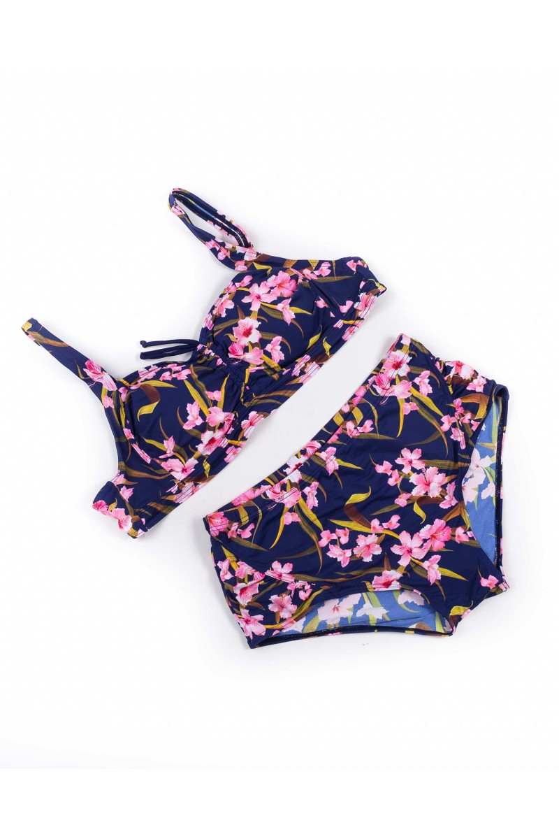 Купальник роздільний м'яка чашка з поролоновою вставкою Samegame 619 чашка С синій з рожевим 1011-6