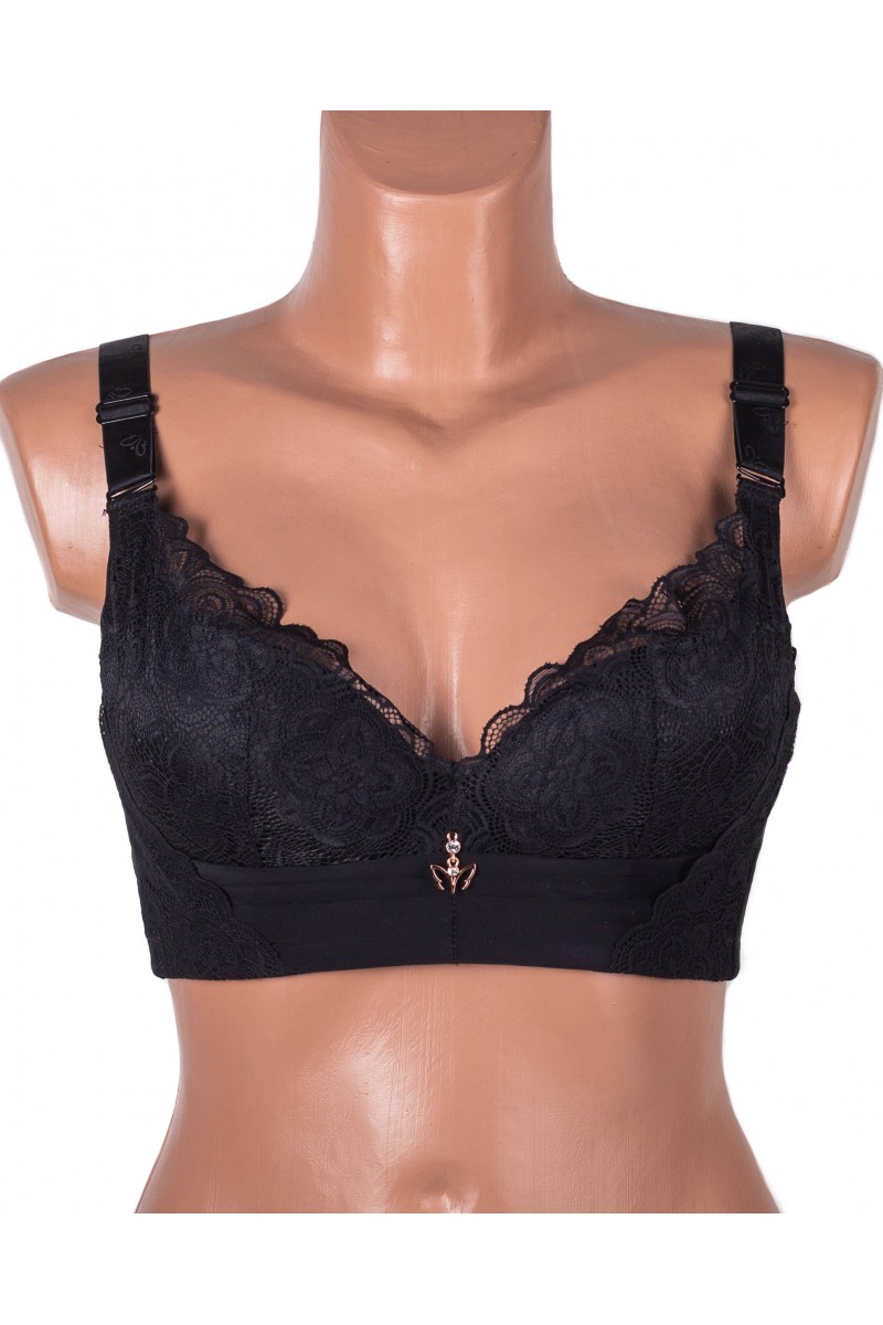 Бюстгальтер без кісточок формова чашка з широкою спинкою Люся 8126 чорний 5438-2