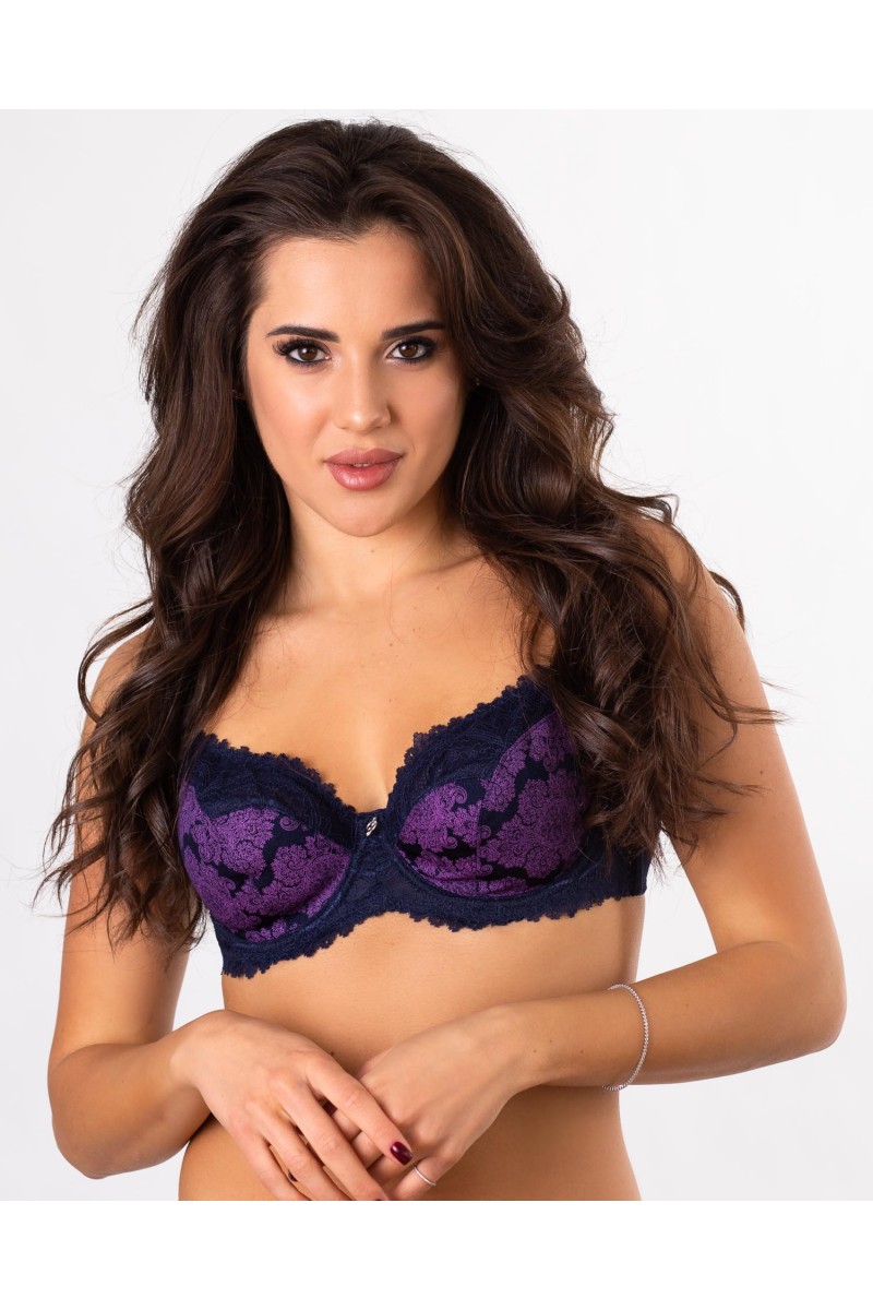 Бюстгальтер без поролона  з принтом Lanny mode 11239 фіолетовий 11239-1