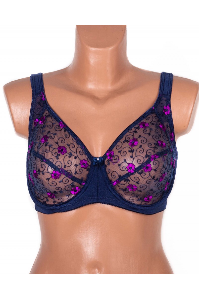 Бюстгальтер з прозорою чашкою Lanny mode 11245 синій 11245-2