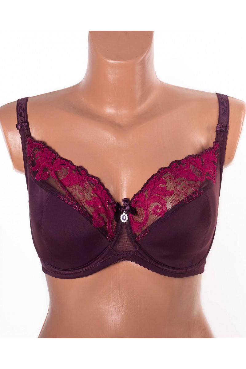 Бюстгальтер з вишивкою Lanny mode 11528 марсала 11528-7