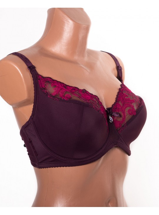 Бюстгальтер з вишивкою Lanny mode 11528 марсала 11528-7