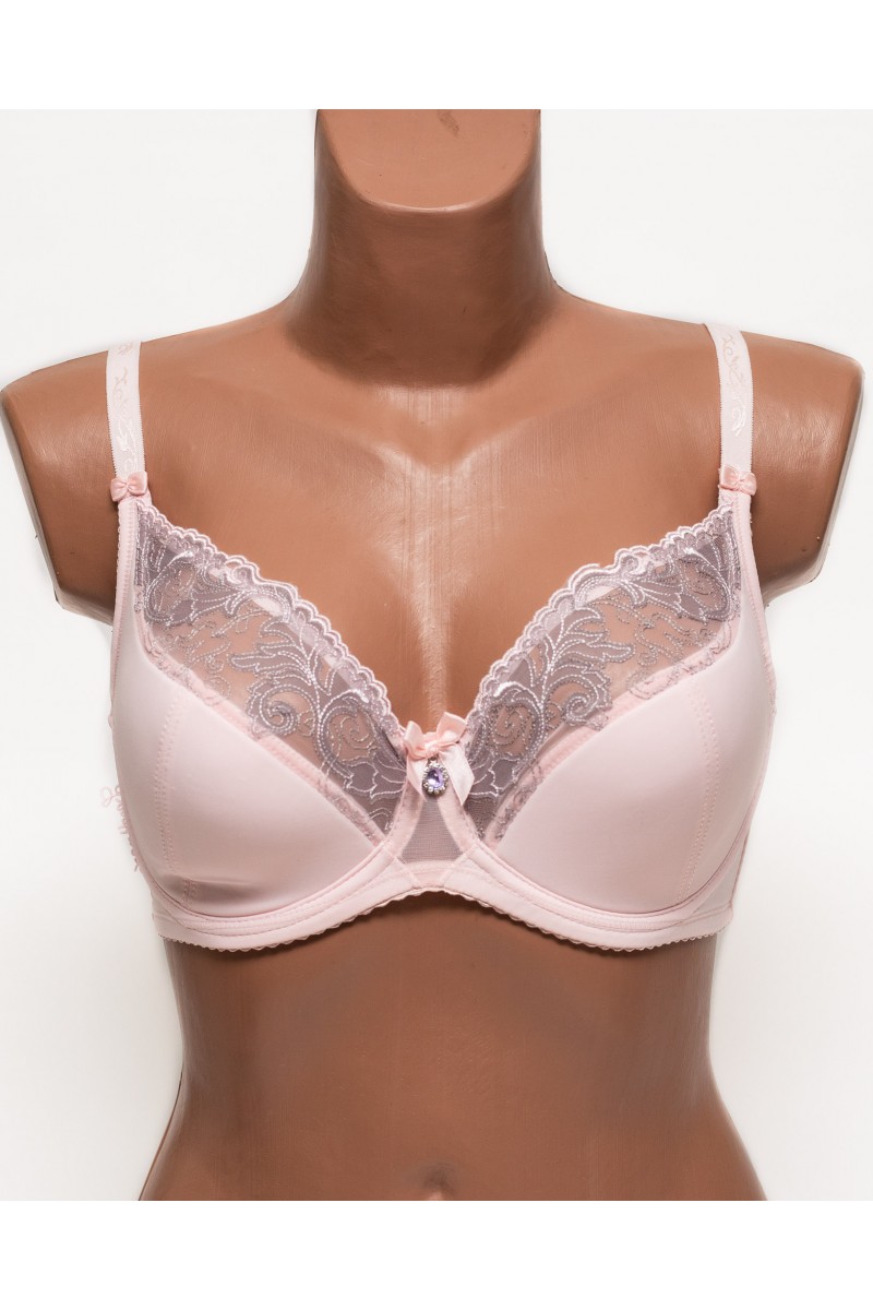 Бюстгальтер з вишивкою Lanny mode 11528 пудра 11528-2