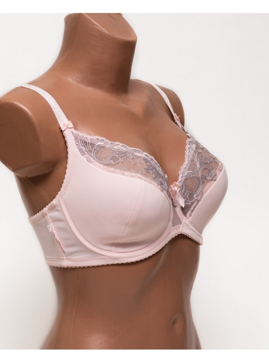 Бюстгальтер з вишивкою Lanny mode 11528 пудра 11528-2