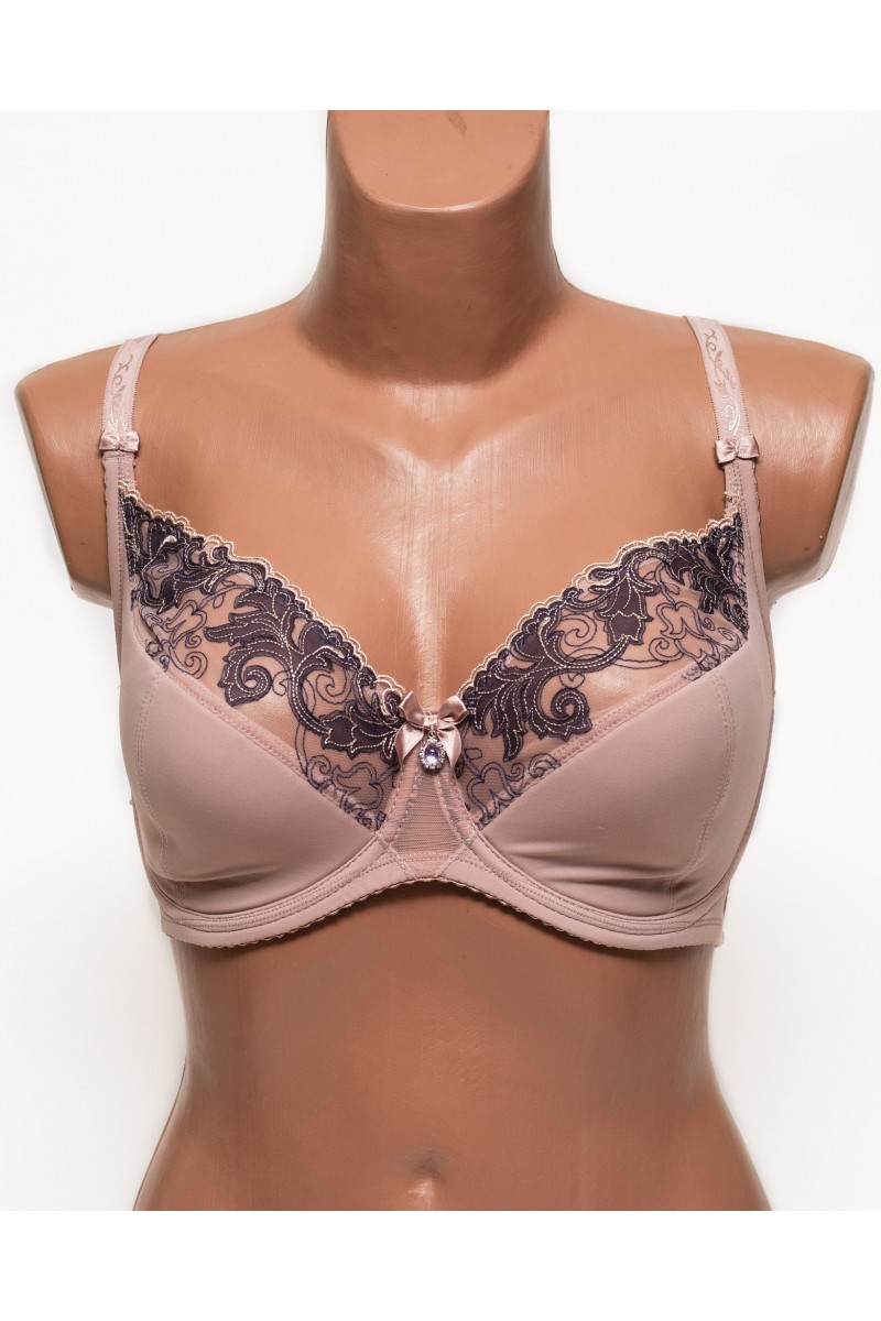 Бюстгальтер з вишивкою Lanny mode 11528 капучино 11528-4